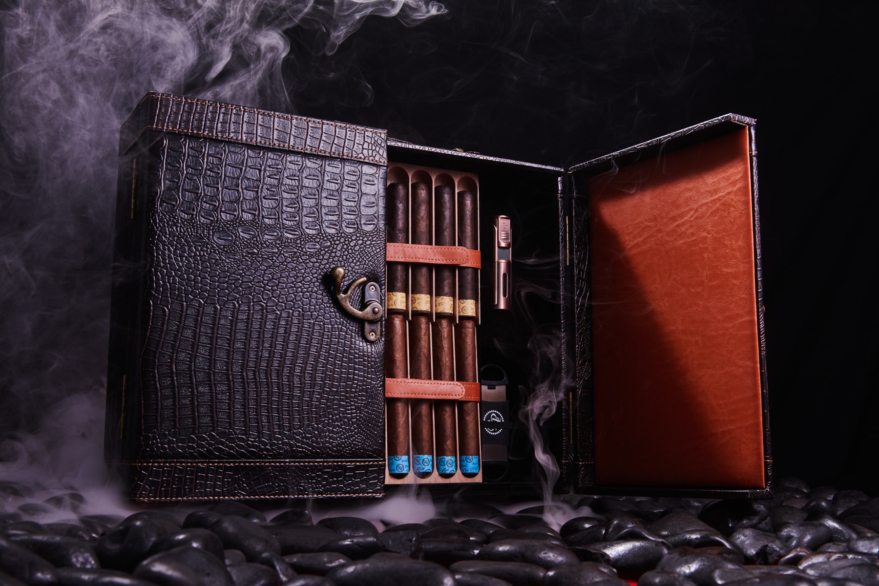 Premium Leather Cigar Case - Rocky Patel Premium Cigars